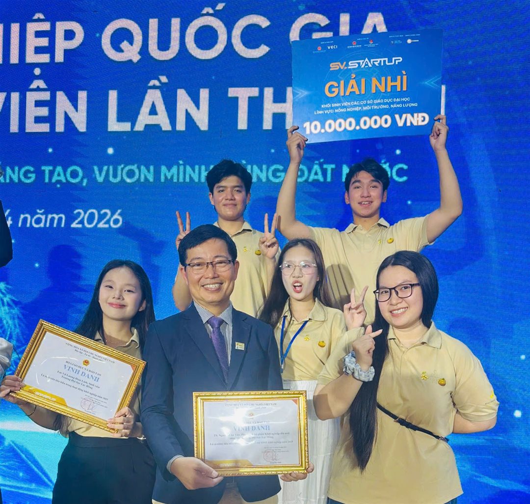Sinh viên LHU đạt giải Nhì SV.STARTUP 2026 với dự án “Thực phẩm chay từ hạt điều”